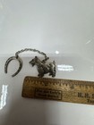 Vintage Scottie Dog Scottish Terrier Sterling Silver Horse Shoe Key Chain — photo 8