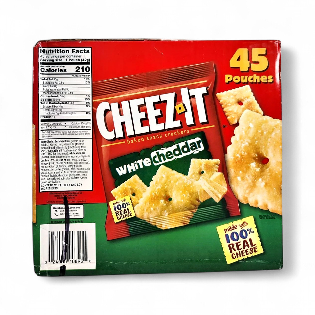 Cheez-It White Cheddar Baked Cracker Snack Packs 1.5 oz - 45 Pack