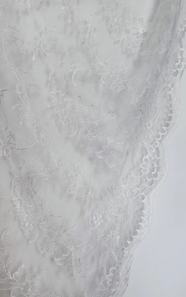 Couture White Floral Lace Fabric – 2 Yards x 60/62” Wide Luxury Bridal - Image 4 of 4