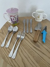 Kinder Besteck Set WMF HomeyS  Gabel L&ouml;ffel Messer Set Mickey Mouse Becher Tasse