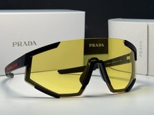 Prada Linea Rossa SPS 04W DGO-04Q Black Red Frame with Yellow Lens Sunglasses