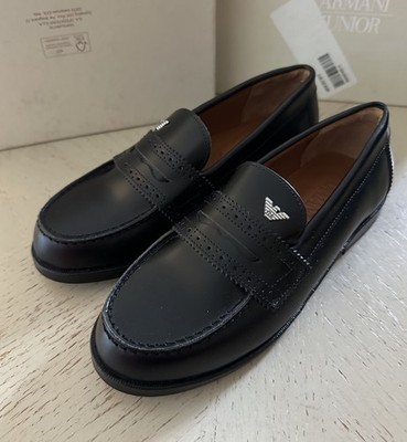 NIB Armani Junior Boys Shoes Color Black Size 34 Eu