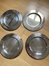 4 elegant versilberte Teller  Tisch Platzteller Vintage Antik D 30cm uni zeitlos