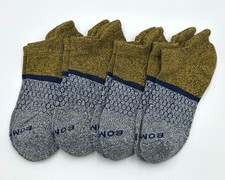 BOMBAS 4 pairs Men's honeycomb Solid Ankle Socks Cushion Golden Size Med 6-9