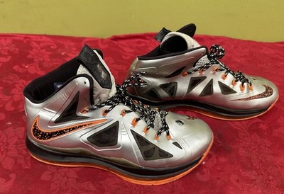 2012 Nike LeBron X Lava Grey Black Orange Sneakers Mens Sz 11  541100-800 Read