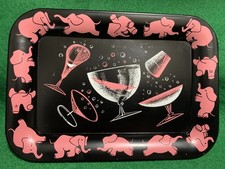 MCM Vintage Hazel Atlas Pink Elephant Cocktail Tip Tray Atomic Barware (7 avail)