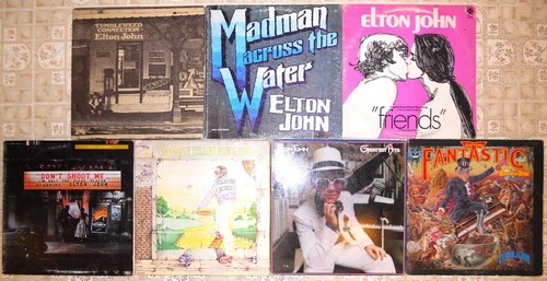 New ListingElton John, 7 Vinyl Record Lot, 5 LP & 1 DLP, 5 US 1st Press, Yellow Brick Road