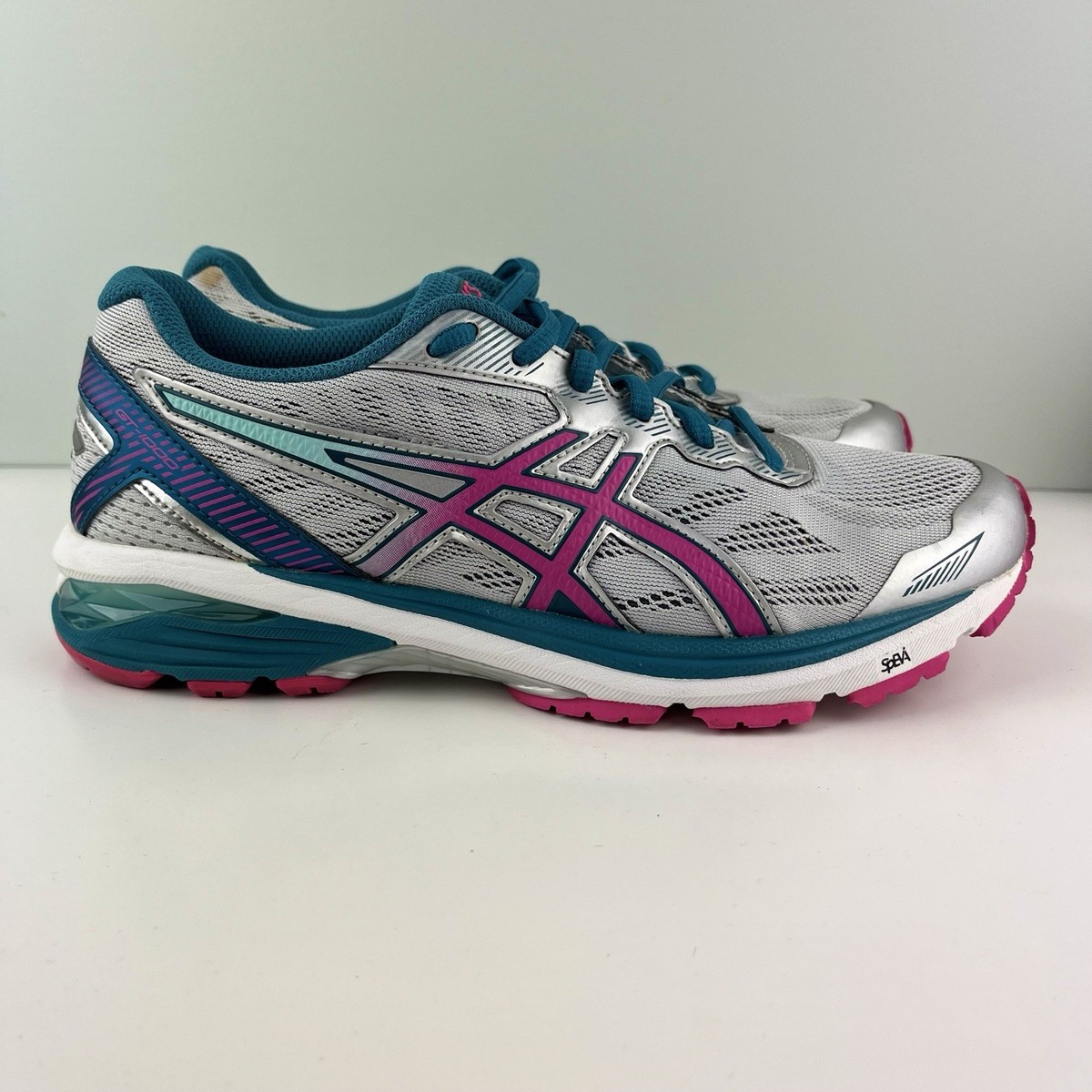 ASICS GT 1000 5 Shoes Womens 8.5 Grey Pink Running Training