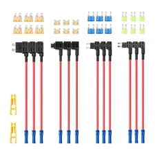 24 Pcs Mini ATM ATO ATC Add-a-Circuit Fuse Tap Holder Adapter for 12V Car Truck