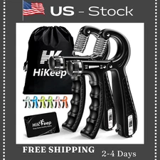 2 Hand Grip Strengthener Power Trainer Gripper Strength Adjustable Gym Exerciser