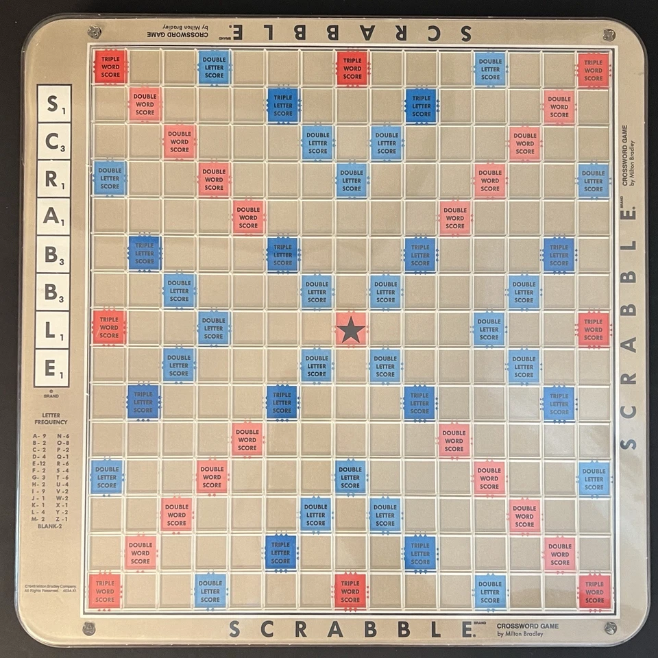 Scrabble Deluxe Edition 1989 Rotating Turntable 100% Complete Mahogany Tiles - Image 2 of 4