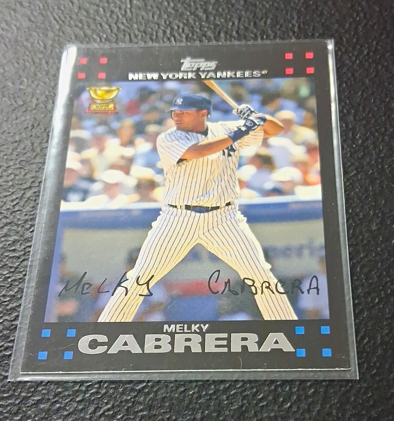 Topps 2007 New York Yankees Melky Cabrera #421 Autographed Baseball Card