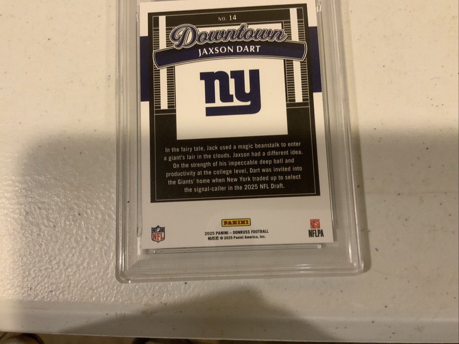 2025 Donruss Jaxson Dart Downtown PSA 10 Rookie Football Card view 5