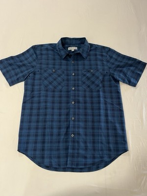 Orvis Men s M Performance Fishing Shirt Teal Plaid Quick Dry Vented Outdoor