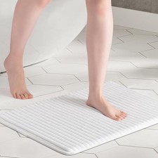 Ultra Soft Charcoal Infused Memory Foam Bath Mat 17" x 24", Bath Rugs for