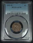 Lincoln Wheat Cent. 1929 D. PCGS AU55. Lot # 9066-364-172