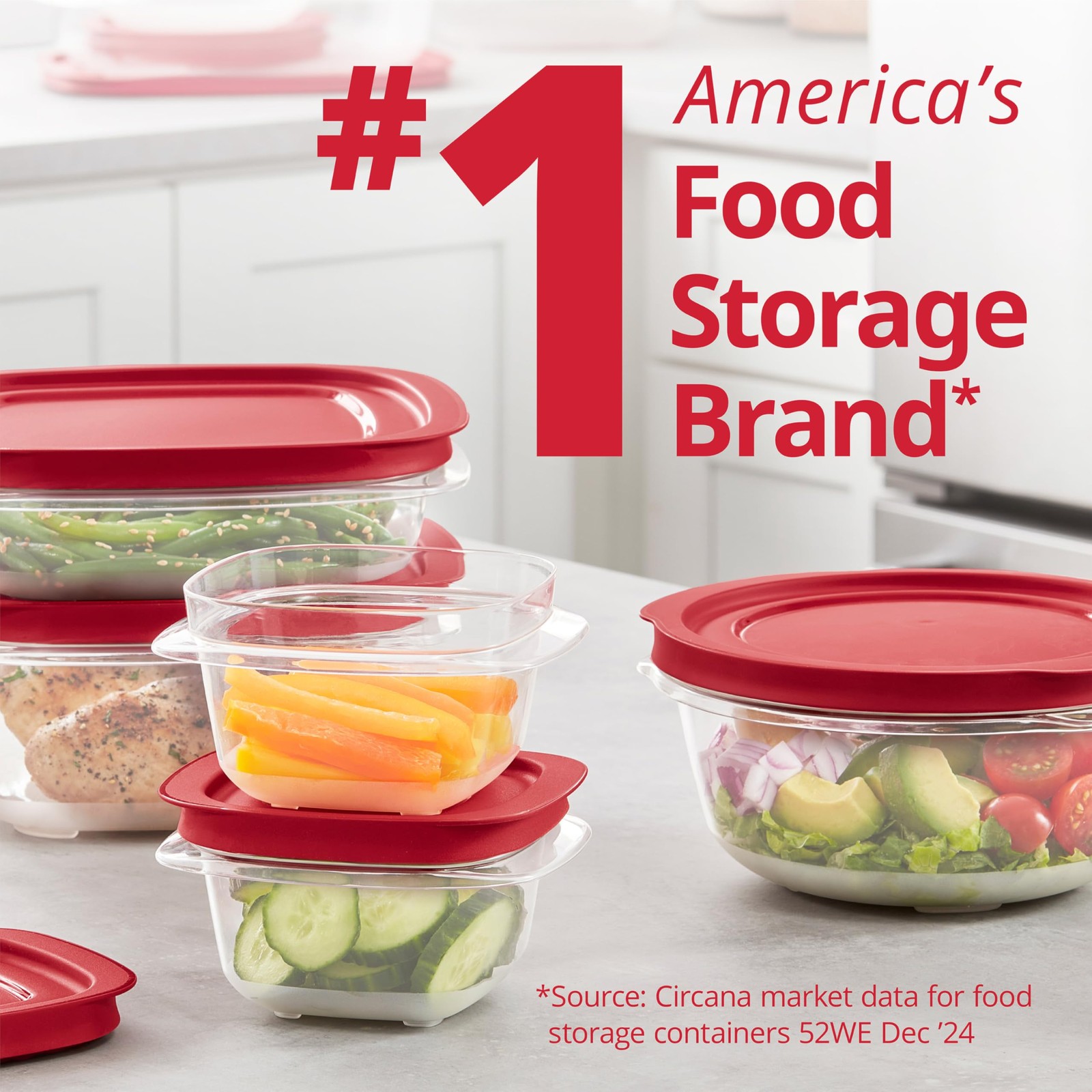 Stacking Cargo Signage Rubbermaid EasyStore 44-Piece Plastic Food Storage Containers Set with ...