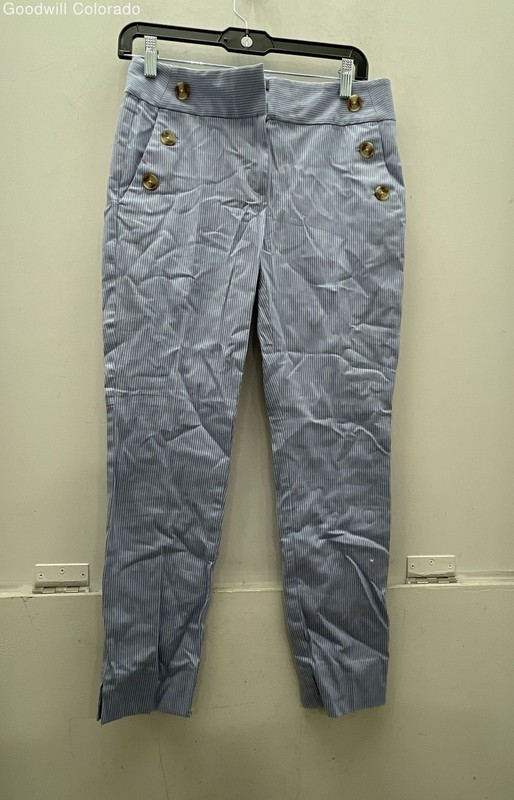 Loft Outlet Womens Blue White Cotton Blend Striped Sailor Dress Pants Size 2