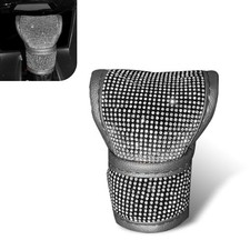 Bling Shift Knob Cover, Auto Gear Shift Cover with Crystal Glitter Bling White