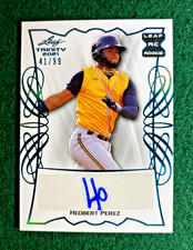 2021 Leaf Trinity #BA-HP1 RC SP Auto #’ed /98 Hedbert Perez Milwaukee Brewers ML
