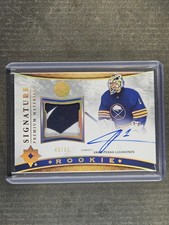 2021-22 UD Ultimate Rookie Signature Premium Materials Ukko-Pekka Luukkonen /65
