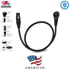 1.5 Feet Right Angle XLR Male to Female 3 Pin Mic Cord for Powered Speakers A...