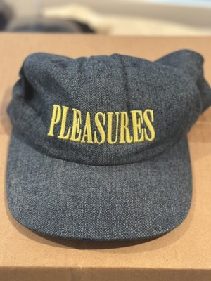 Pleasures Now Denim Jean Blue Neon Green Snapback Hat Cap Trucker Dad