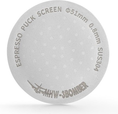 MHW-3BOMBER Puck Screen 51mm, 0.8mm Edlstahl 180µm Espresso Sieb für Siebträger