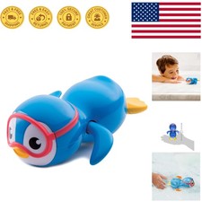 Munchkin Blue Wind-Up Penguin Bath Toy for Babies - Engaging Splash Play