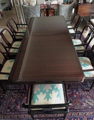 Vintage 1980s BRUETON Stanley Jay Friedman RADIAL Dining Table & 12 TSU Chairs