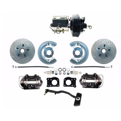 CJ Classics Power Disc Brake Conversion Kit Black With Drilled/Slotted Rotors...