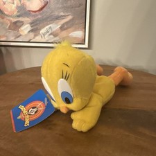 Vintage 1997 Looney Tunes Tweety Bird Beanbag Plush 6" Stuffed Animal Toy Yellow