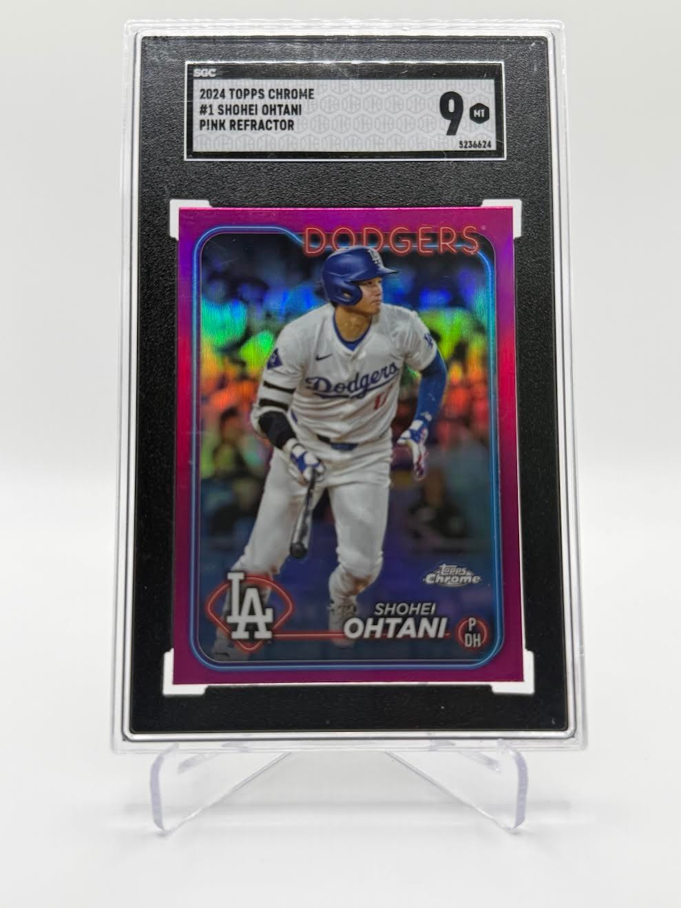 2024 Topps Chrome Shohei Ohtani #1 Pink Refractor SGC 9 Dodgers