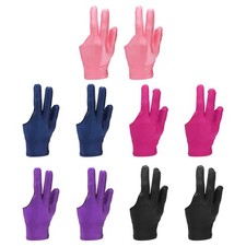 10 Pcs Three Fingers Pool Gloves, Billiards Left Hand Cue Sport Glove, 5 Colors