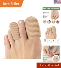 Non-Slip 10-Pack Toe Caps - Gel Fabric Sleeves for Corns and Ingrown Toenails