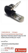 Signaline LHD Cable Stainless Steel P Clips 100 Pack Fire Alarm SL-FX/P Fixing