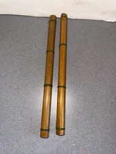Bamboo Rain Sticks Made in India Lot Of 2 , Green Thread Wrap , Musical, Healing