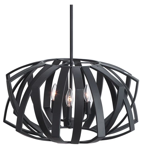 Uttermost Thales Black Geometric 3 Light Pendant - Picture 2 of 5