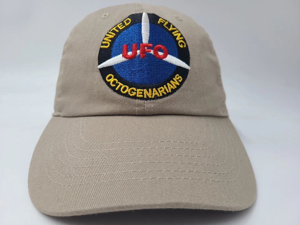 Gorra ajustable con tirantes UFO United Flying Octogenarians papá hombres mujeres beige Foto 2 de 4