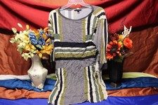 MNG Collection Women's Gray Tan 32" Dress Size Medium country peasant classic