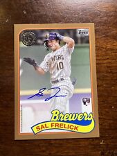 2024 Topps Series 2 1989 Topps  On Card Auto 08/50 Sal Frelick Rc Brewers