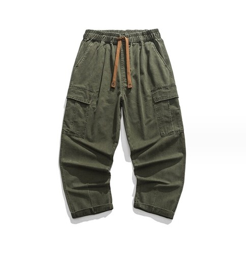 Spring Men Basic Big Pocket Straight Tube Workwear Pants Retro Youth Pants - Bild 6 von 16