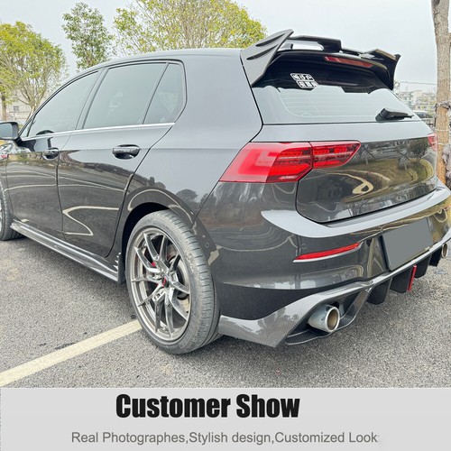 For VW Golf 8 MK8 GTI 2021UP Real Carbon Fiber Side Skirt Extension Lip Spoiler - Picture 2 of 12
