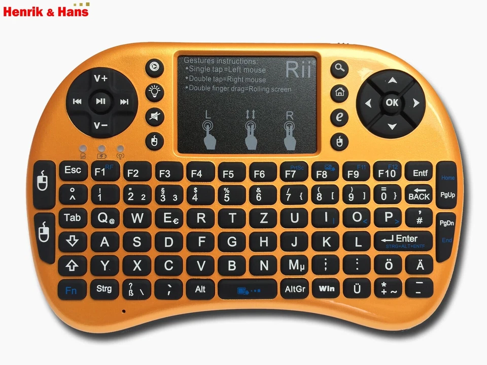 Rii i8+ Funk Kabellos Tastatur Touchpad Wireless Keyboard Mini Backlit Deutsch - Bild 2 von 4