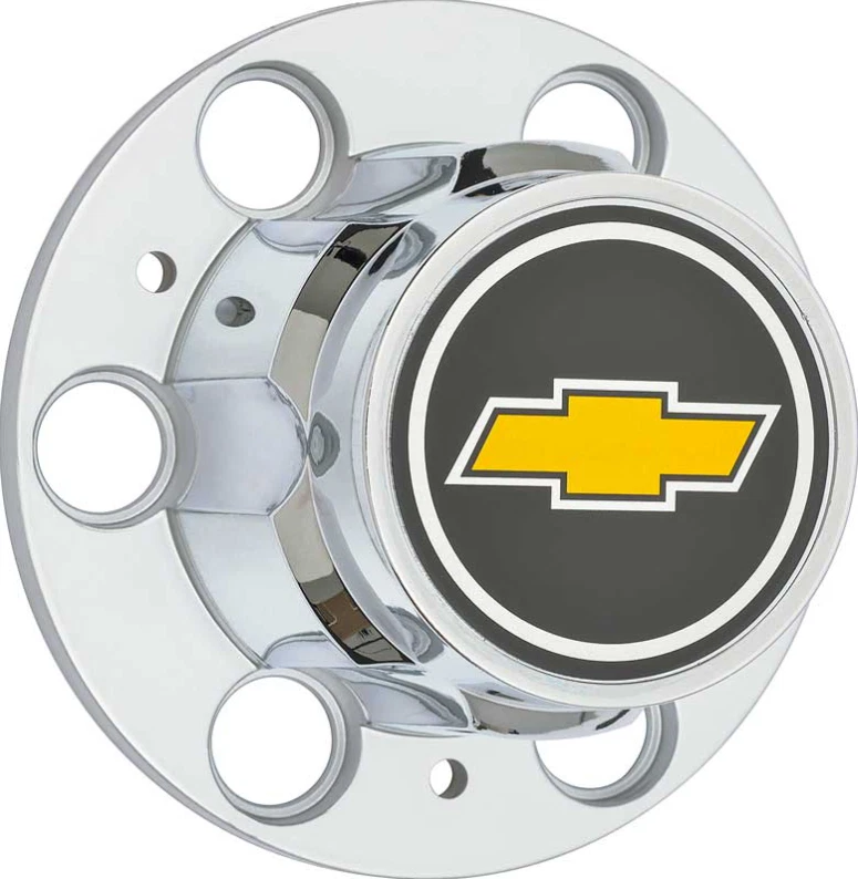 Juego de tapacubos centrales OER 6 tacos 4x4 con logotipo de pajarita para camionetas Chevy 1976-1977 Foto 2 de 4