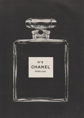 1975 Chanel No5 Perfume Classic Bottle Black Background
