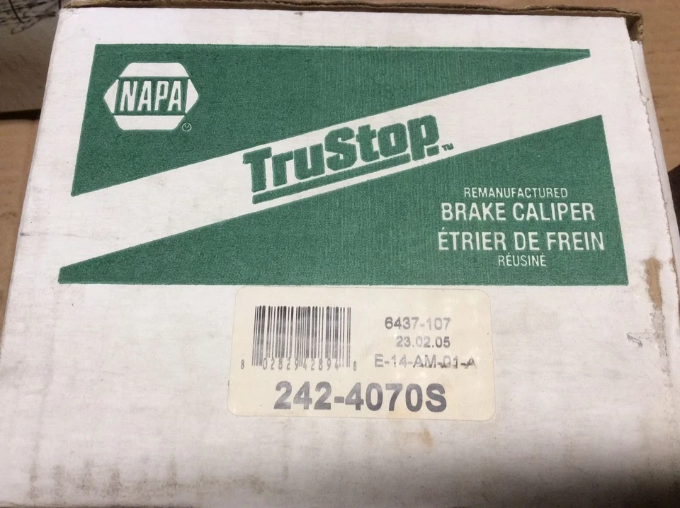 NOVA PINÇA DE FREIO A DISCO NAPA 242-4070S TruStop remanufaturada dianteira esquerda  - Imagem 2 de 4
