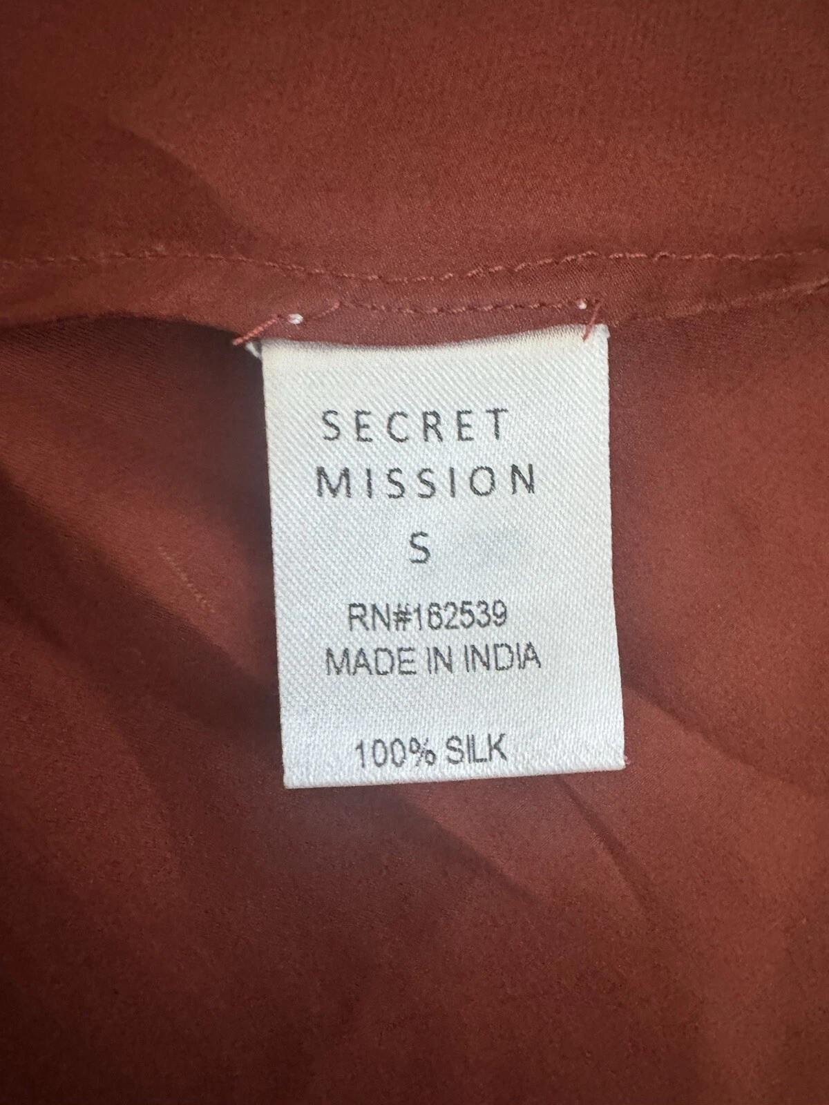 UNDERCOVER Mini Abito Secret Mission Rust Wrap Seta Maniche Lunghe Taglia S