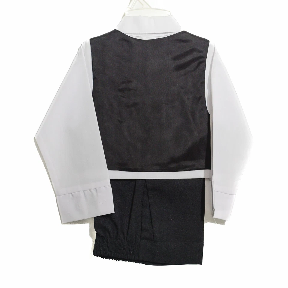 男孩 4 件套套装橙色红色吉普赛背心领结白色衬衫黑色裤子 2T 全新带标签 — 第 4/4 张图片