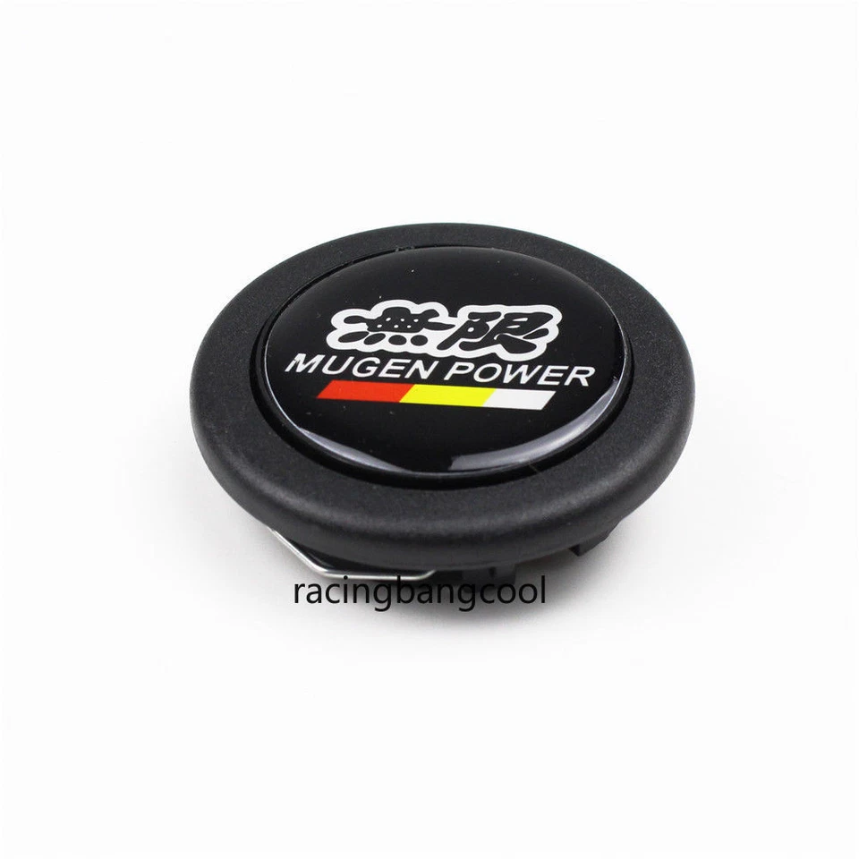 MUGEN Racing Car Steering Wheel Horn Button +Carbon Fiber Edge Blue - Image 3 of 4